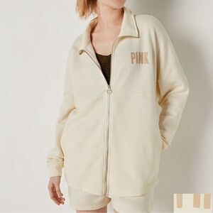 Victoria’s Secret PINK Fleece Oversized Zip-Up Sweatshirt Size S